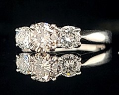 1.00ct platinum zales three stone engagement ring natural Diamond