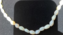 Vintage Australian Opal Bead Necklace 17” Silver Clasp Good Quality Opal Beads