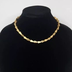 Napier Square Pyramid Gold Tone Heavy Necklace Geometric Necklace 16″-18″ VTG