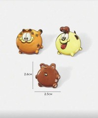 New SET OF 3 GARFIELD Balloon Pins POOKIE Bear Brooch ODIE Metal Pin Jim Davis