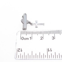 MARATHON 925 Sterling Silver Antique Art Deco Cross Medal Pin Brooch