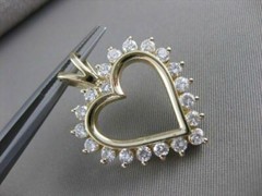 ESTATE 1.51CTW DIAMOND CLASSIC MEDIUM OPEN HEART 14KT YELLOW GOLD PENDANT #17570