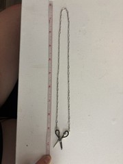 Vintage Magnetic Scissors Necklace Black Rhinestone Silver Tone Hair Stylist 20”