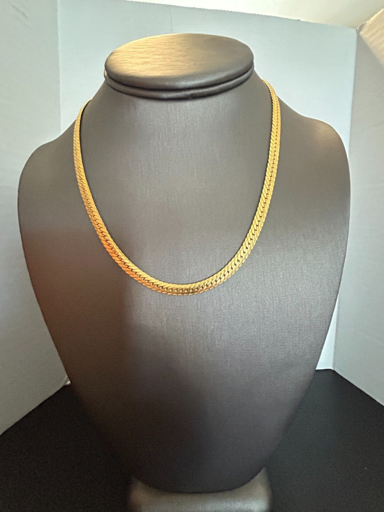 GOOD QUALITY VINTAGE SAFETY MAX BRAND GOLD-PLATED CHAIN NECKLACE 16″