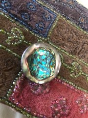 Mexico 925 ATI Signed Sterling Silver And Abalone Vintage Earrings Clip On