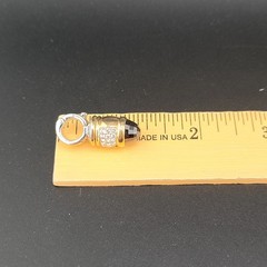 Vtg Pendant Enhancer Black CZ Cabochon TJ Tahoe Jewelry John Medeiros Company