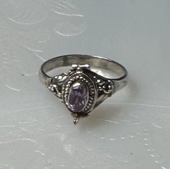Vintage Sterling Silver Purple Sapphire Poison Ring Size 7.25