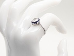 Antique 1920s $14,000 2.50ct Natural Old Euro Diamond Sapphire Platinum RIng