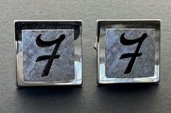Vintage Swank Letter “F” Initial Monogram Cufflinks & Tie Bar Clip Set