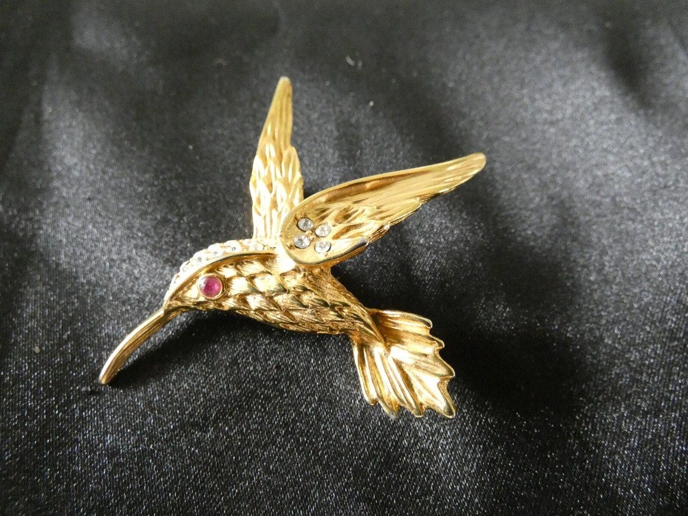 VINTAGE JEWELRY BROOCH PIN HUMMINGBIRD EVAN ST CLAIR