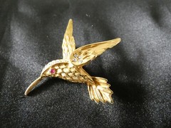 VINTAGE JEWELRY BROOCH PIN HUMMINGBIRD EVAN ST CLAIR