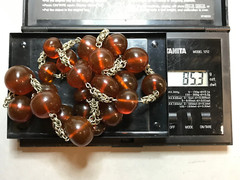 NATURAL OLD ANTIQUE COGNAC BALTIC AMBER NECKLACE 85,3 gr
