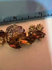 Juliana Delizza Elster Topaz AB Glass Rhinestone Gold Tone Bracelet *FOR REPAIR