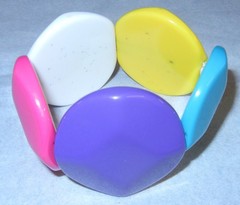 5 Vintage Plastic Acrylic, Glass Mod Bangle and Stretch Bracelets-Nice Wearable
