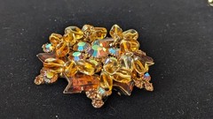 VTG DeLizza & Elster D&E Juliana Trembler Brooch Pin w/ 6 Dangle Clusters