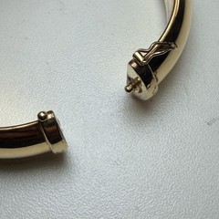 Hollow Gold Wash 925 Sterling 6-3/4″ x 1/2″ ITALY Vintage hinged Bangle Bracelet