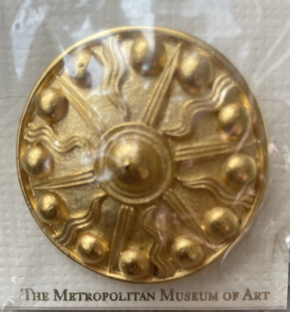 Metropolitan Museum of Art Babylonian Sun Disk Pin, New in Box