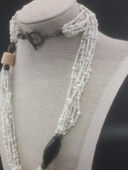 Unique RETIRED Silpada 925 Sterling Silver White Beaded Multi-strand Necklace