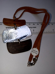 RLM STUDIO 925, WOOD, SUEDE LEATHER, NECKLACE 18″