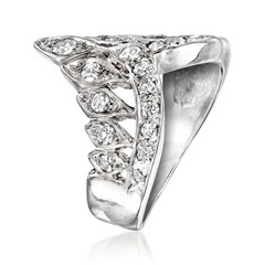 Vintage .80 ct. t.w. Diamond Ring in 14kt White Gold. Size 7.5