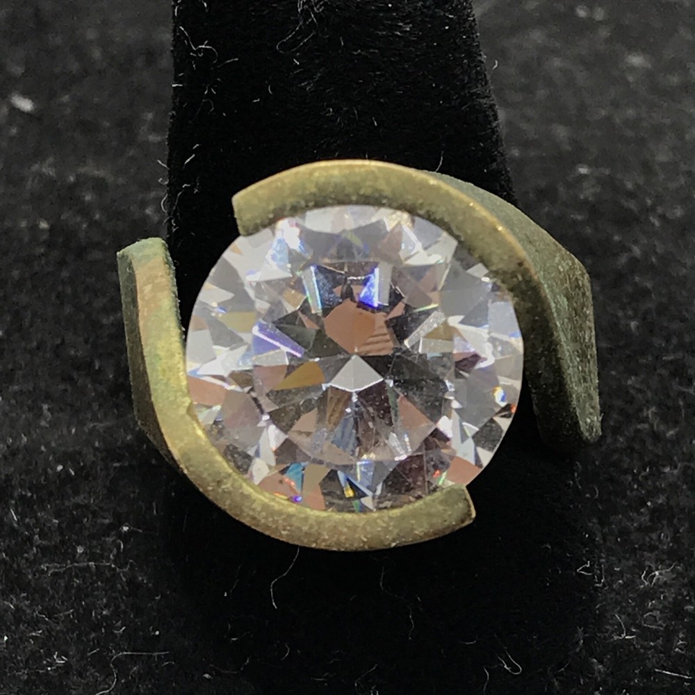 Vintage 18KT GE Gold Plated & Cubic Zirconia Statement Look Ring varied sizes