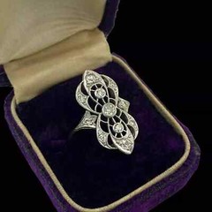 2Ct Art Deco Style Lab Created Diamond Engagement Wedding 14K White Gold FN Ring