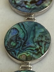 JTV Sterling Abalone Link Bracelet Toggle Clasp New Signed BC 925