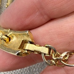 Vintage Necklace Chunky Gold Tone Black Acrylic Disk Adjustable Length Y2K Retro