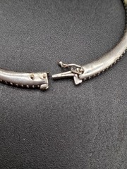 VTG Nadri Channel Set CZ Hinged Bangle Bracelet Silver Tone Vintage