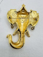 Vintage Signed Kenneth Jay Lane KJL Royal Maharajah Jeweled Elephant Brooch Pin