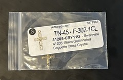 Swarovski Crystal Baguette Cross Gold Plated