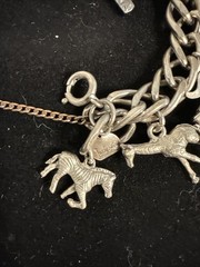 Signed Judy Lee Vintage 12 Charm Bracelet Travel Some Sterling