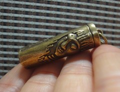 Vintage Style Solid Brass Buddha Hollow Tube Storage Charm Pendant