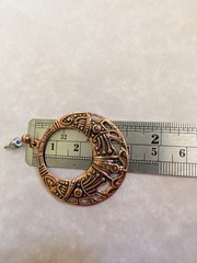 Vintage Wheeler Sunrise Copper Large Hoop Dangle Earrings Original Card USA