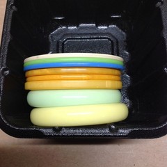 Vtg Lot of 8 Colorful Plastic, Lucite ? , Bakelite ? Stackable Bangle Bracelets
