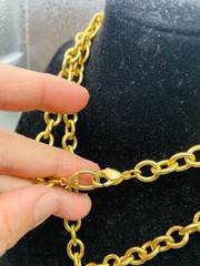 Vintage Gold Tone Pastel Renfaire Medallion Chunky Liz Claiborne 28” Necklace