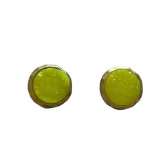 Vintage Green Eyed Lady Boutique One-of-a-Kind 1/2″ Green Sparkle Pierced Earrin
