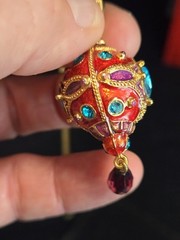 Miriam Haskell Enamel Egg Necklace 29 in with stones Nice statement piece