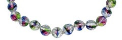 Vintage 1950’s Multi-Color Art Glass Bead Necklace Earring Set 16.5” L Germany