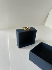 Vintage Red Cubic Zirconia Ring Gold Plated Womens Size 7.5