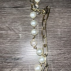 Vintage 36in Gold Tone Pre-Layered Double Strand Necklace Faux Pearls & Resin