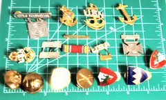 Vintage Mixed Lot of Various US Military Pins and Badges 17 Pieces