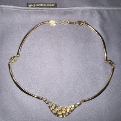 Vintage Anne Dick Brutalist Gold Gilt Statement Necklace