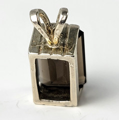 Vintage Minimalist Smoky Quartz Topaz Pendant Sterling Silver 925 4.16g Baguette