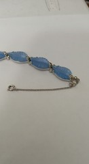 Jomaz Blue Poured Glass Fruit Salad Leaves Link Bracelet