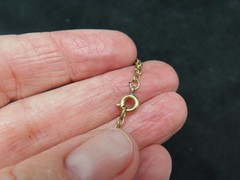 Vintage 1980’s Gold Plated Chain w/Gold Plated Leaf Slide