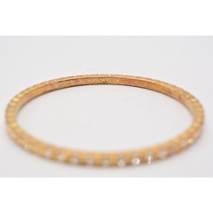 Graziano Vintage Bangle Bracelet Rhinestone Crystal Gold Tone Signed 1990s Bin4
