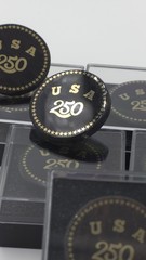 USA 250th Anniversary Obsidian Stone Pin Set OF 5 Badge 1.2″Limited Edition