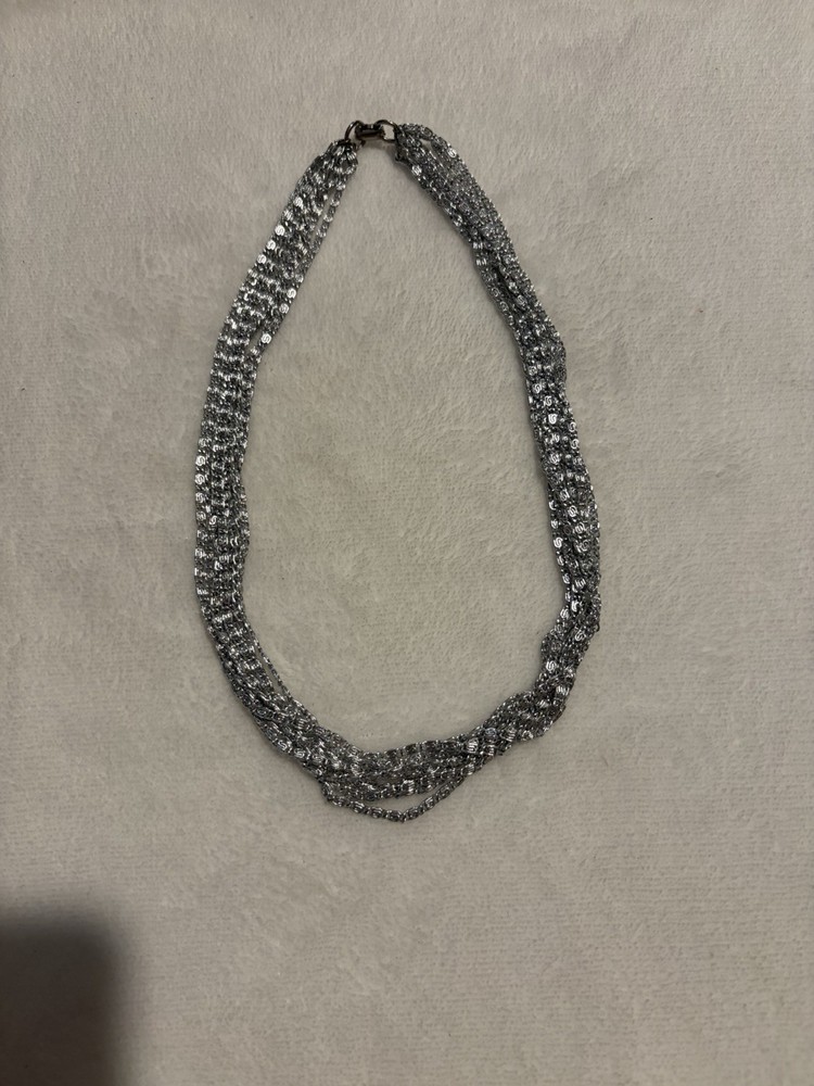 VTG Sarah Coventry Necklace Silver Tone 8 Strand Multi Chain Art Deco Retro MCM