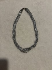 VTG Sarah Coventry Necklace Silver Tone 8 Strand Multi Chain Art Deco Retro MCM